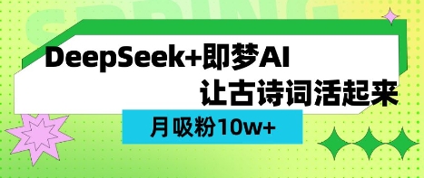 用DeepSeek做AI 古诗词视频，涨粉 10W+(保姆级教程)-轻创资源网