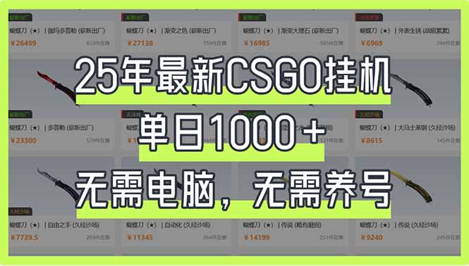 （14178期）25年最新CSGO挂机系统，单日1000+，无需电脑，无需养号，0基础可上手-轻创资源网
