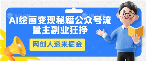AI绘画变现秘籍：公众号流量主副业狂挣，网创人速来掘金-轻创资源网